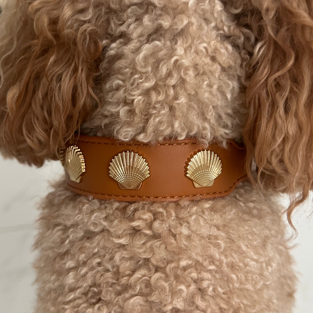 Coastal Collar in Tan & Gold