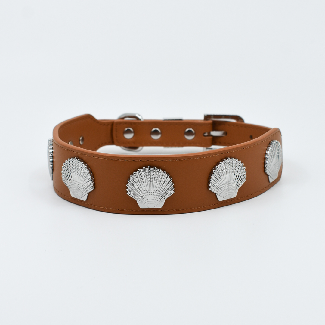 Coastal Collar in Tan & Silver