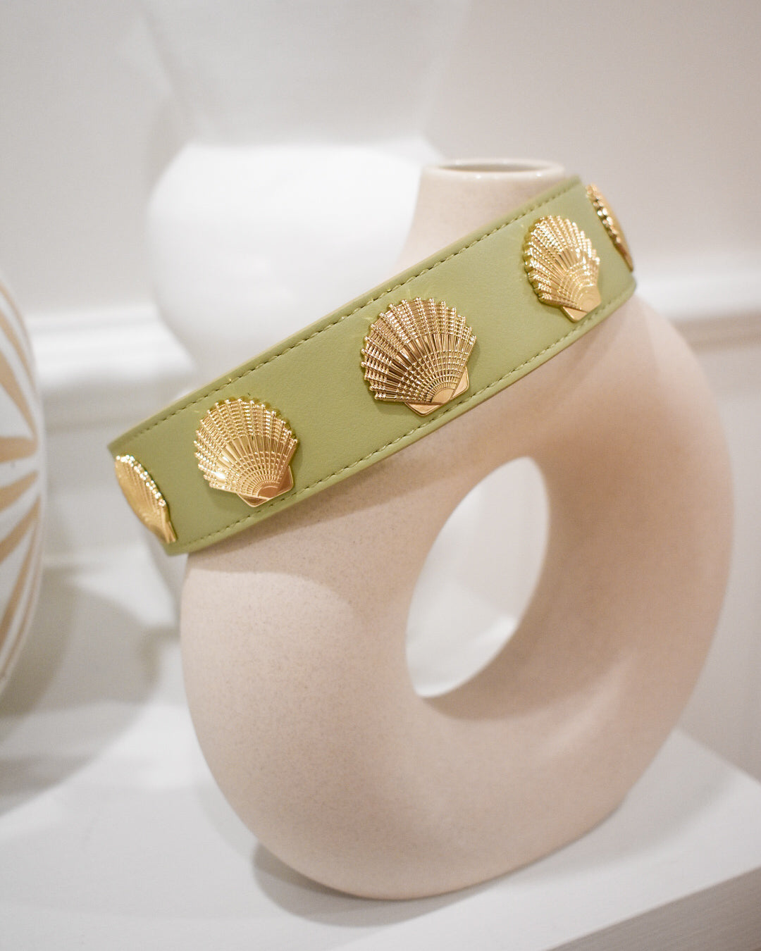 Coastal Collar in Sage & Gold