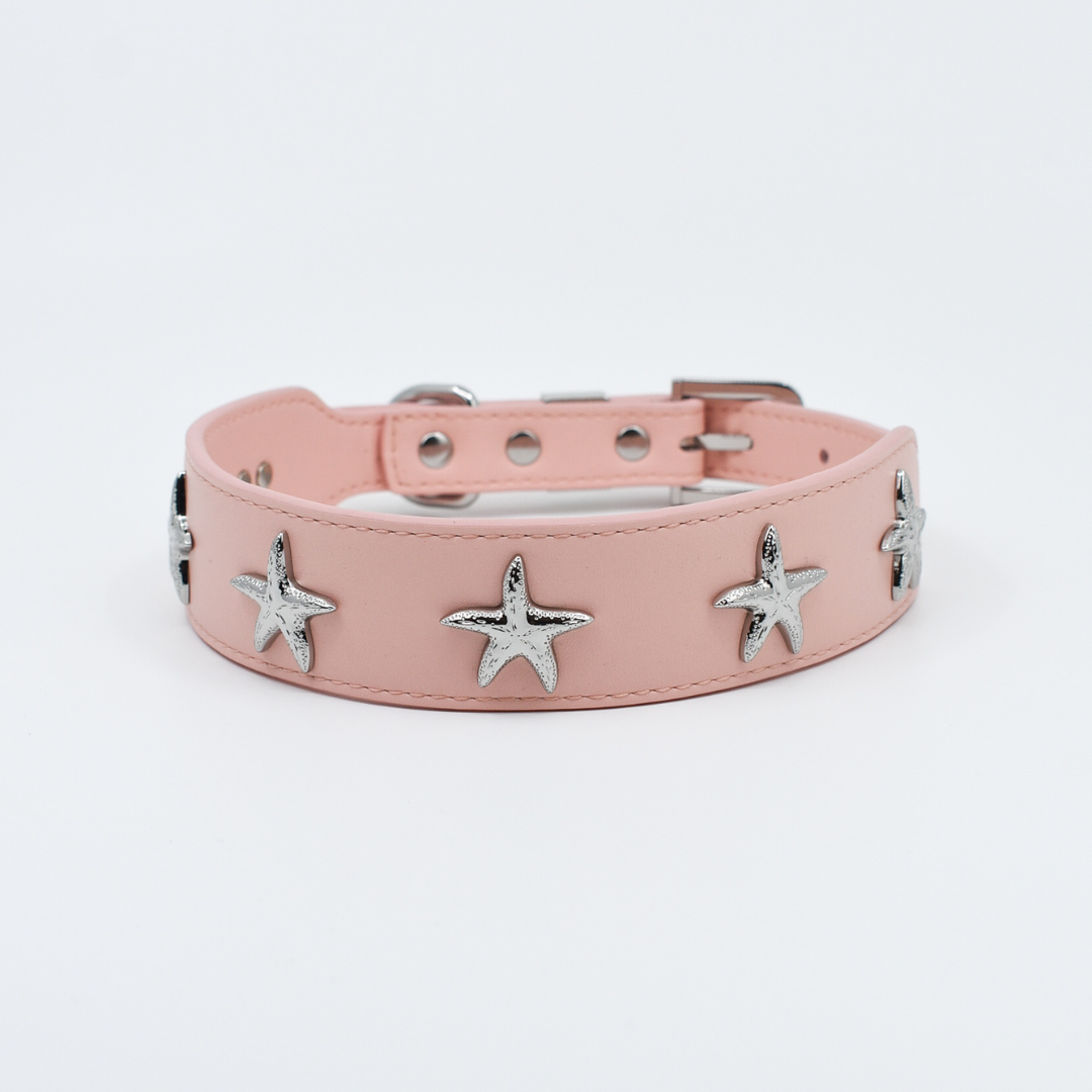 Starfish Collar in Pink & Silver