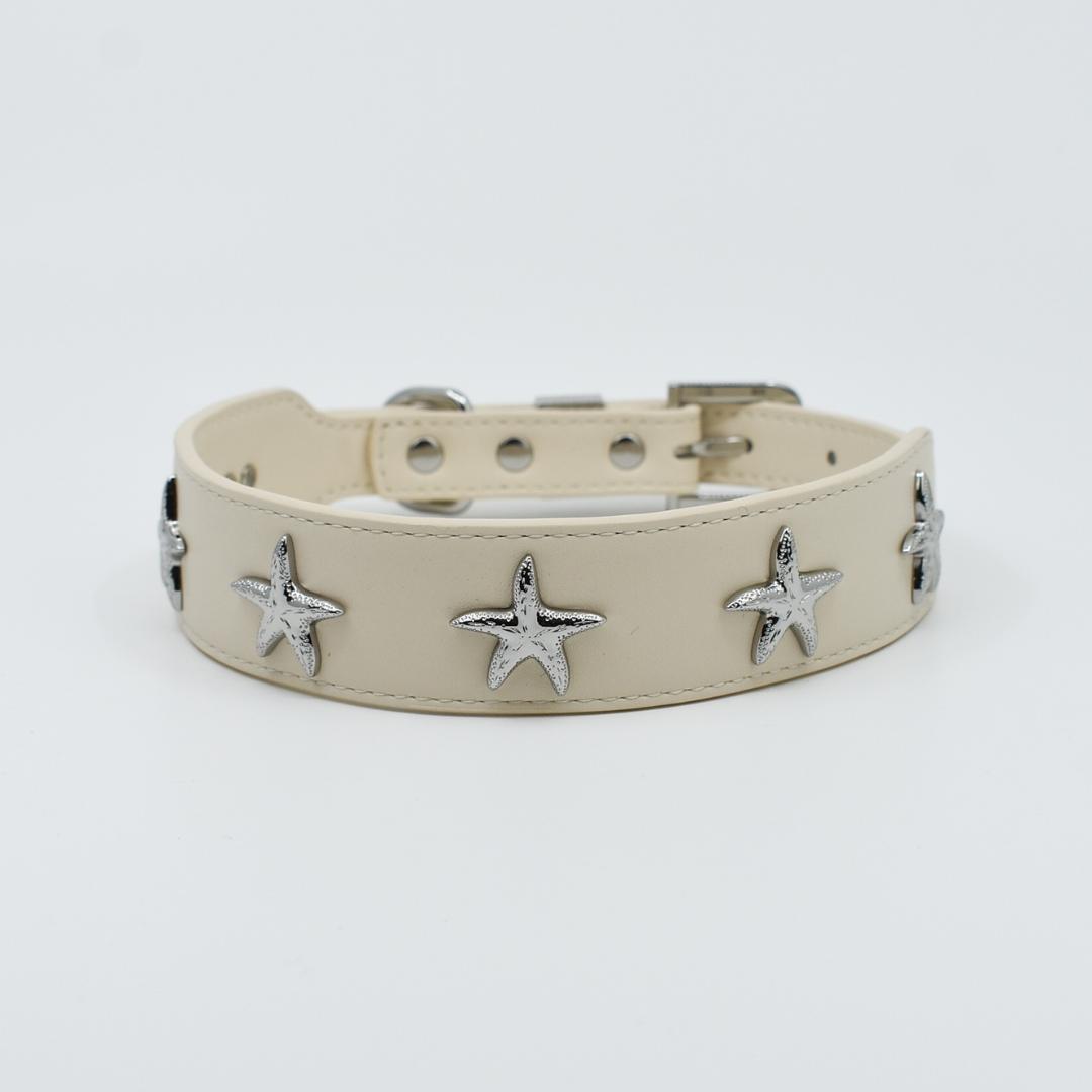 Starfish Collar in Beige & Silver