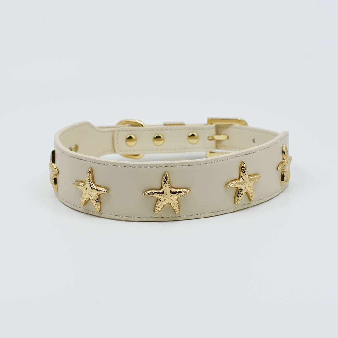 Starfish Collar in Beige & Gold