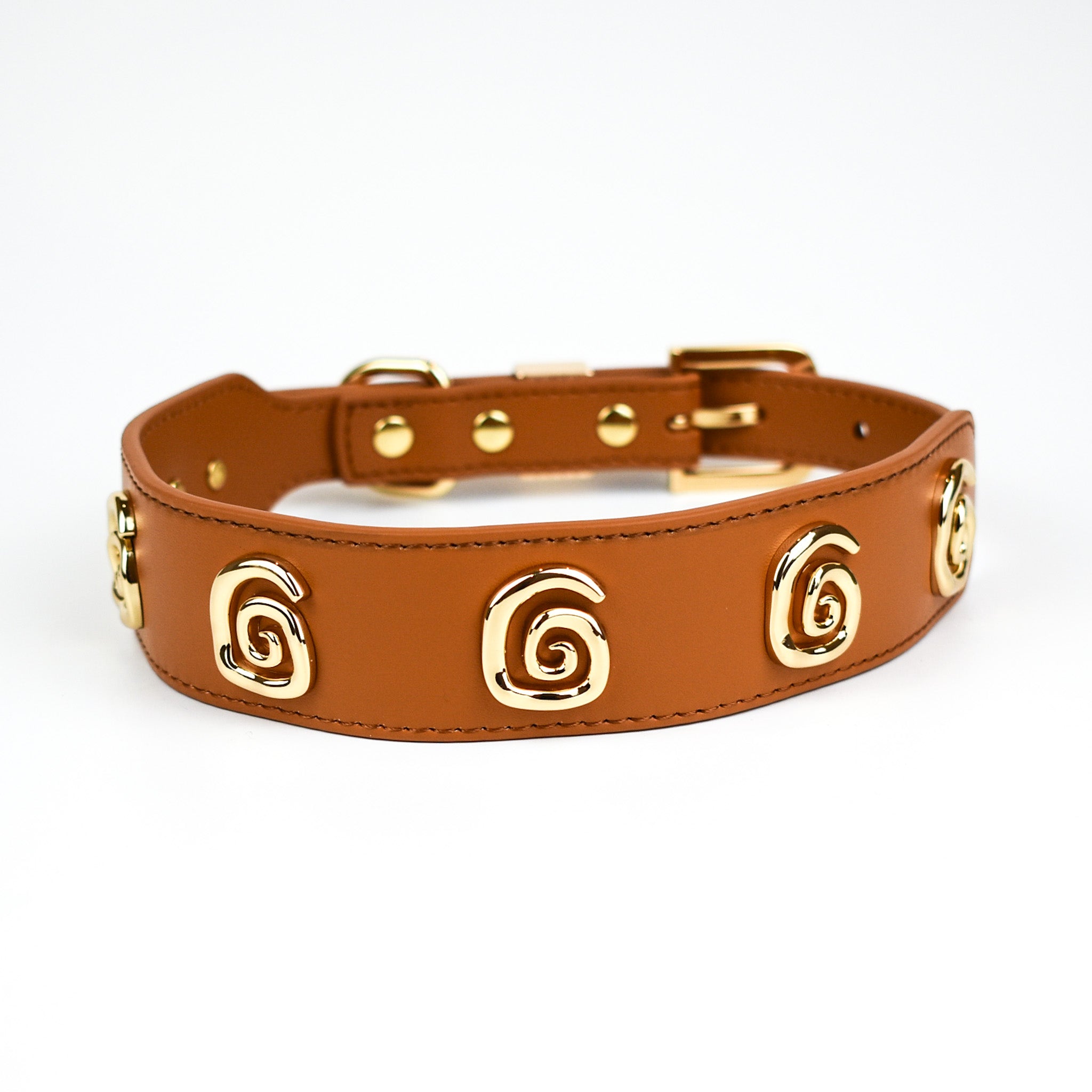 Swirl Collar in Tan & Gold