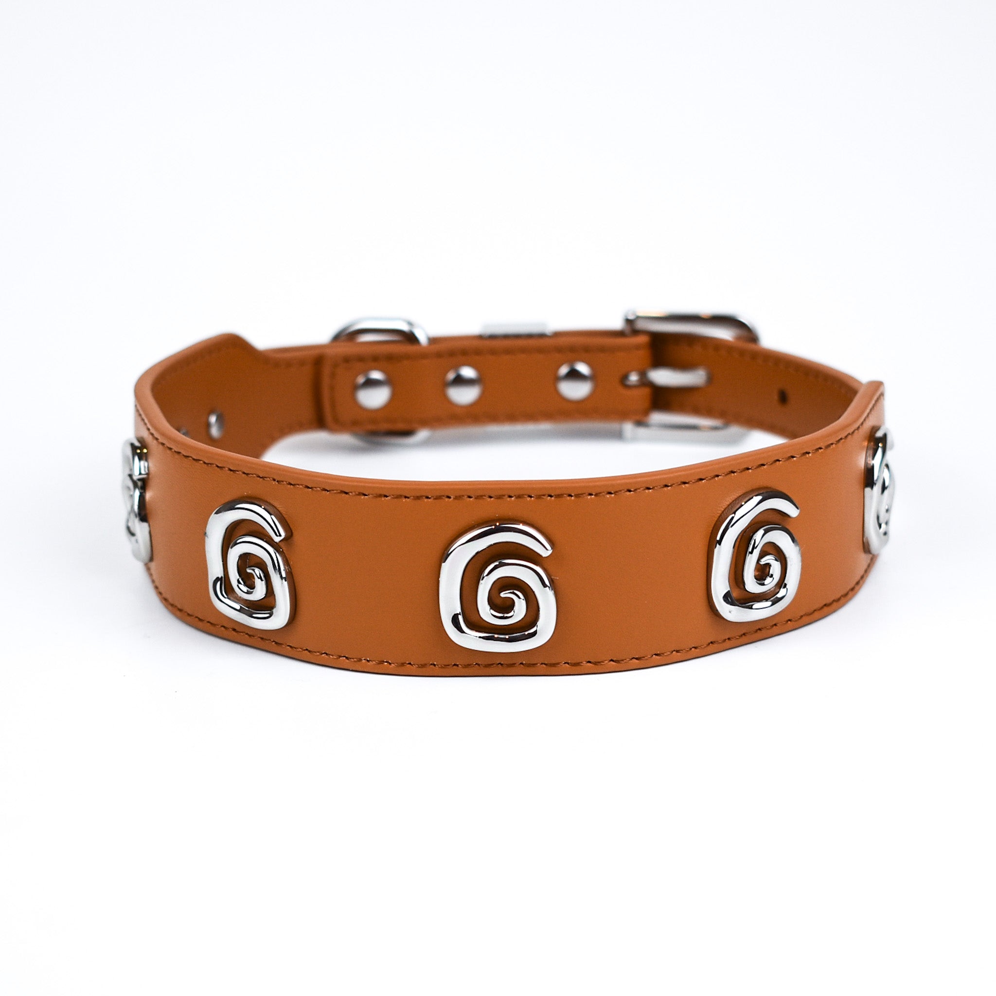 Swirl Collar in Tan & Silver
